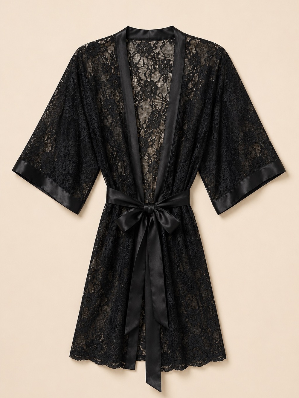 La Senza Lace Robe Bridal Honeymoon Boudoir Lingerie Small NWOT